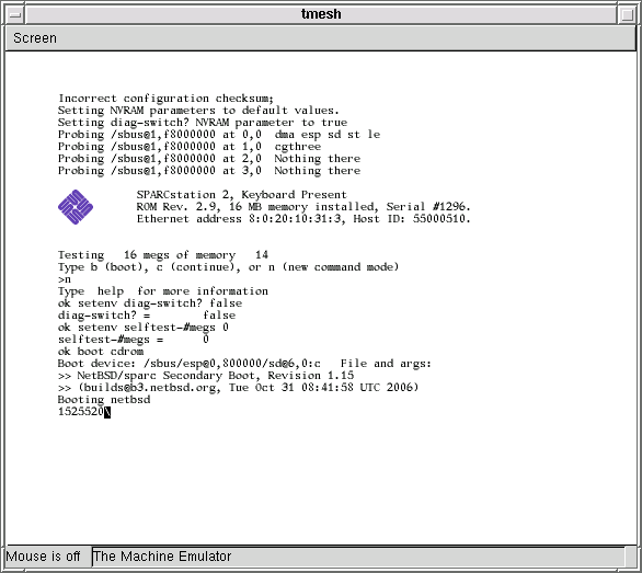 Loading the INSTALL kernel