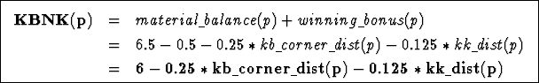 \fbox{{{\parbox{359pt}{\begin{eqnarray*}
{\bf KBNK(p)} & = & material\underline{...
...~}corner\underline{~}dist(p) - 0.125*kk\underline{~}dist(p)}
\end{eqnarray*}}}}}
