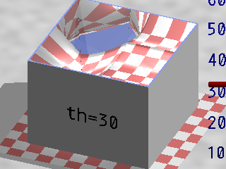ray-traced image of square radiative-cooling aperture just above its threshold angle