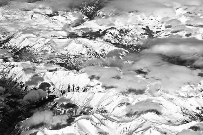 Snowy moutains from the plane. October 24, 2010