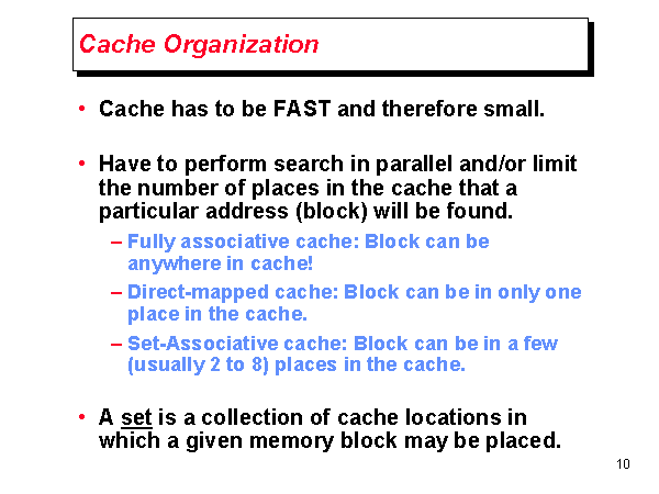 Cache Organization