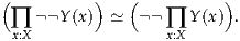 (          )   (          )
  ∏  Y(x)  ≃   ∏  Y(x) .
  x:X               x:X
