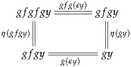            gfg(ϵy)
   gfgfgy -------gfgy
      |            ||
η(gfgy)             |η(gy)
    gfgy ---------gy
           g(ϵy)

