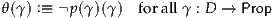θ(γ) :≡ p (γ )(γ) forallγ : D → Prop
