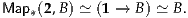 Map *(2,B) ≃ (1 → B) ≃ B.
