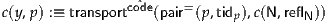 c(y,p) :≡ transportco^de(pair=(p,tidp),c(N,refl  ))
                                     N
