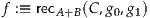 f :≡ recA +B(C,g0,g1)
