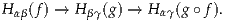 Hαβ(f) → H βγ(g) → H αγ(g ∘f).
     