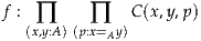 f : ∏     ∏   C (x,y,p)
   (x,y:A )(p:x=Ay)
