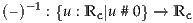 (–)-1 : {u : Rc |u # 0} → Rc

