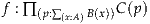 f :           C(p)
   ∏(p:∑(x:A)B(x))
