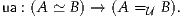 ua : (A ≃ B) → (A =U B ).
     