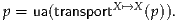 p = ua(transportX↦→X (p )).
     