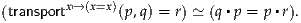 (transportx↦→ (x=x)(p,q) = r) ≃ (q▪p = p ▪r).
