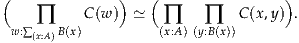 (              )   (                )
     ∏     C(w)  ≃   ∏    ∏   C(x,y) .
  w:∑(x:A)B(x)         (x:A)(y:B(x))
