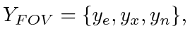 $\displaystyle Y_{FOV} = \{y_e, y_x, y_n \},
$