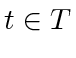 $ t \in T$