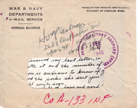 1945-02-07 V-MAIL envelope