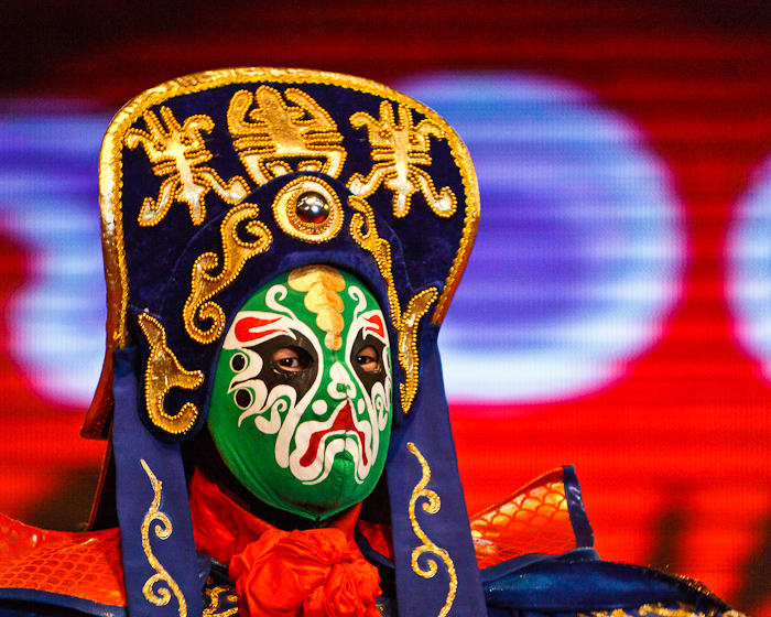 A Sichuan face-changing performer in Beijing. September 01, 2011